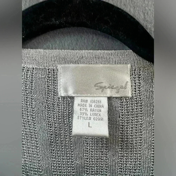 SPIEGEL Silver Cardigan Shawl  Sweater. Sz: L - Picture 2 of 5